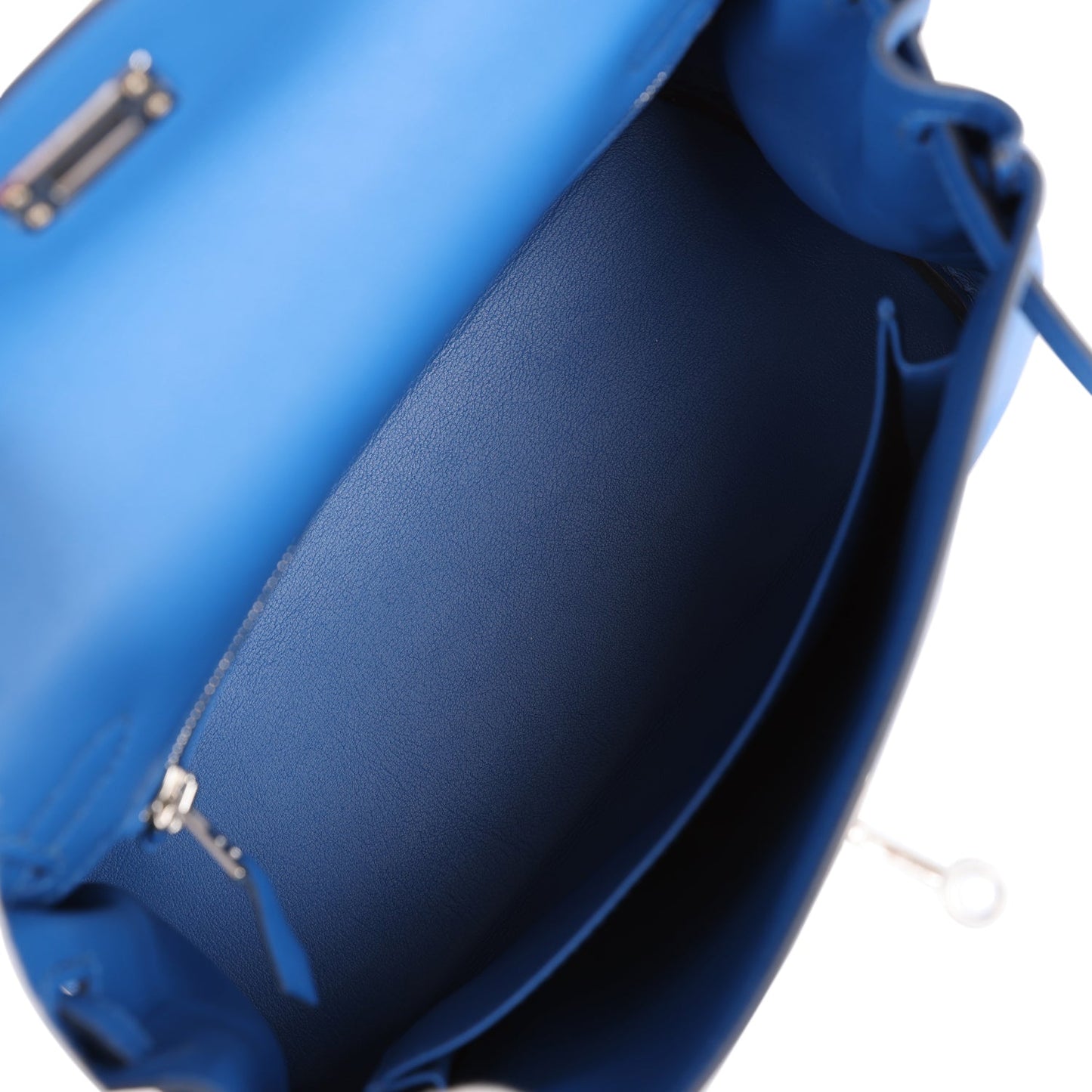 Hermes Kelly Retourne 25 Bleu France Swift Palladium Hardware