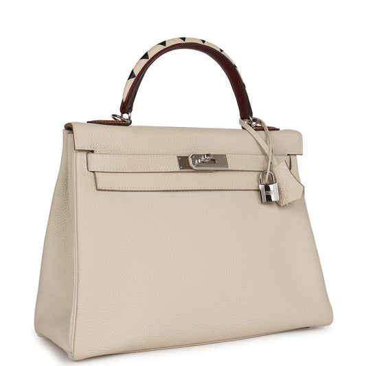 Hermes Kelly Retourne 32 Craie Au Gallop Togo Palladium Hardware