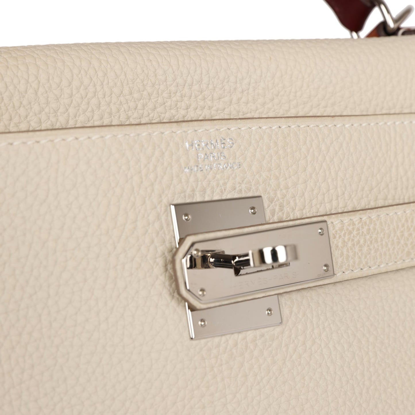 Hermes Kelly Retourne 32 Craie Au Gallop Togo Palladium Hardware