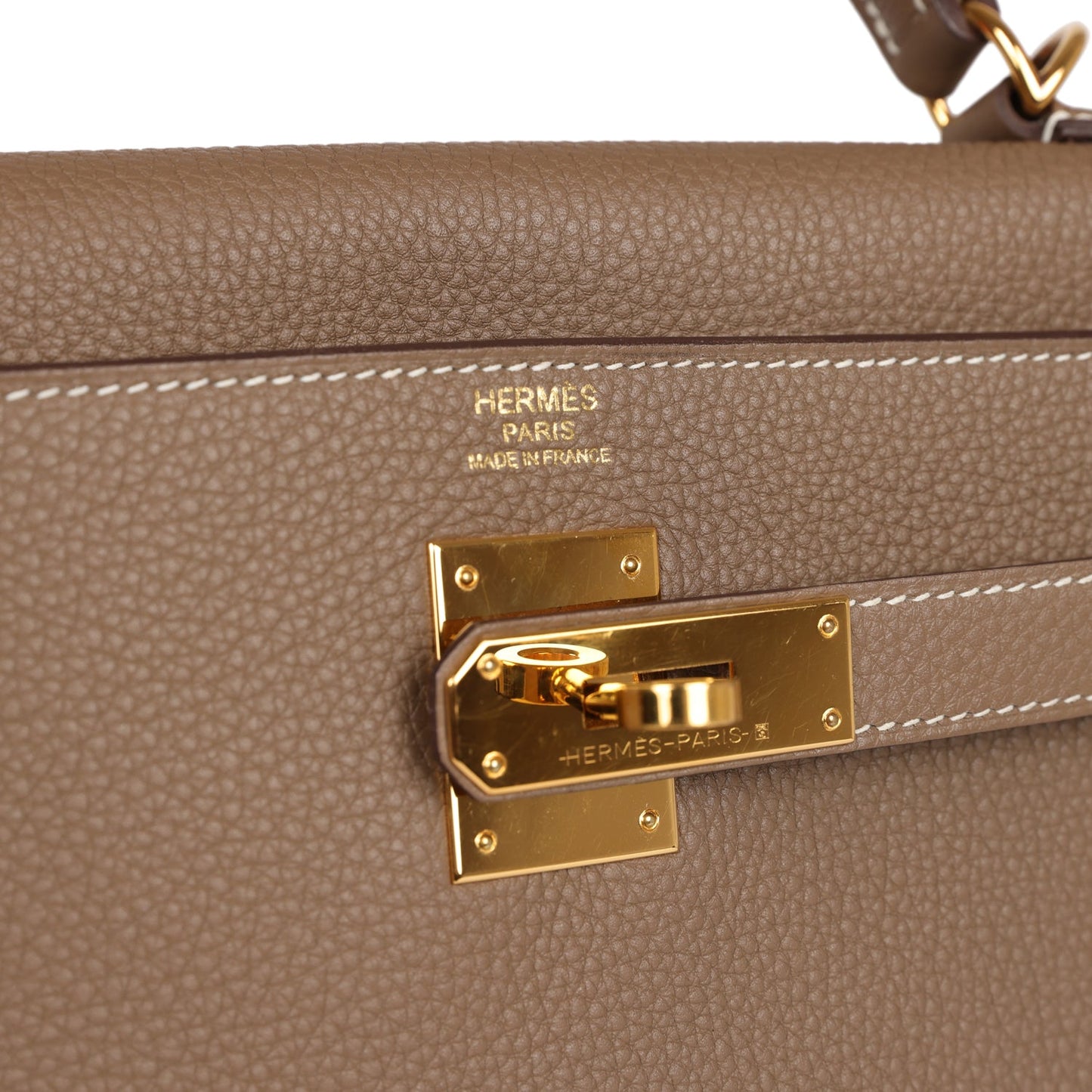 Hermes Kelly Retourne 32 Etoupe Togo Gold Hardware