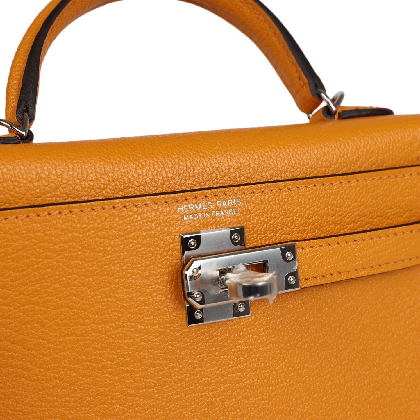 Hermes Kelly Sellier 20 Moutarde Chevre Palladium Hardware