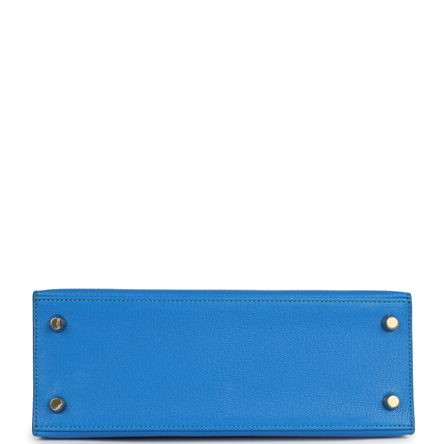 Hermes Kelly Sellier 25 Bleu Hydra and Bleu Paon Chevre Mysore Gold Hardware