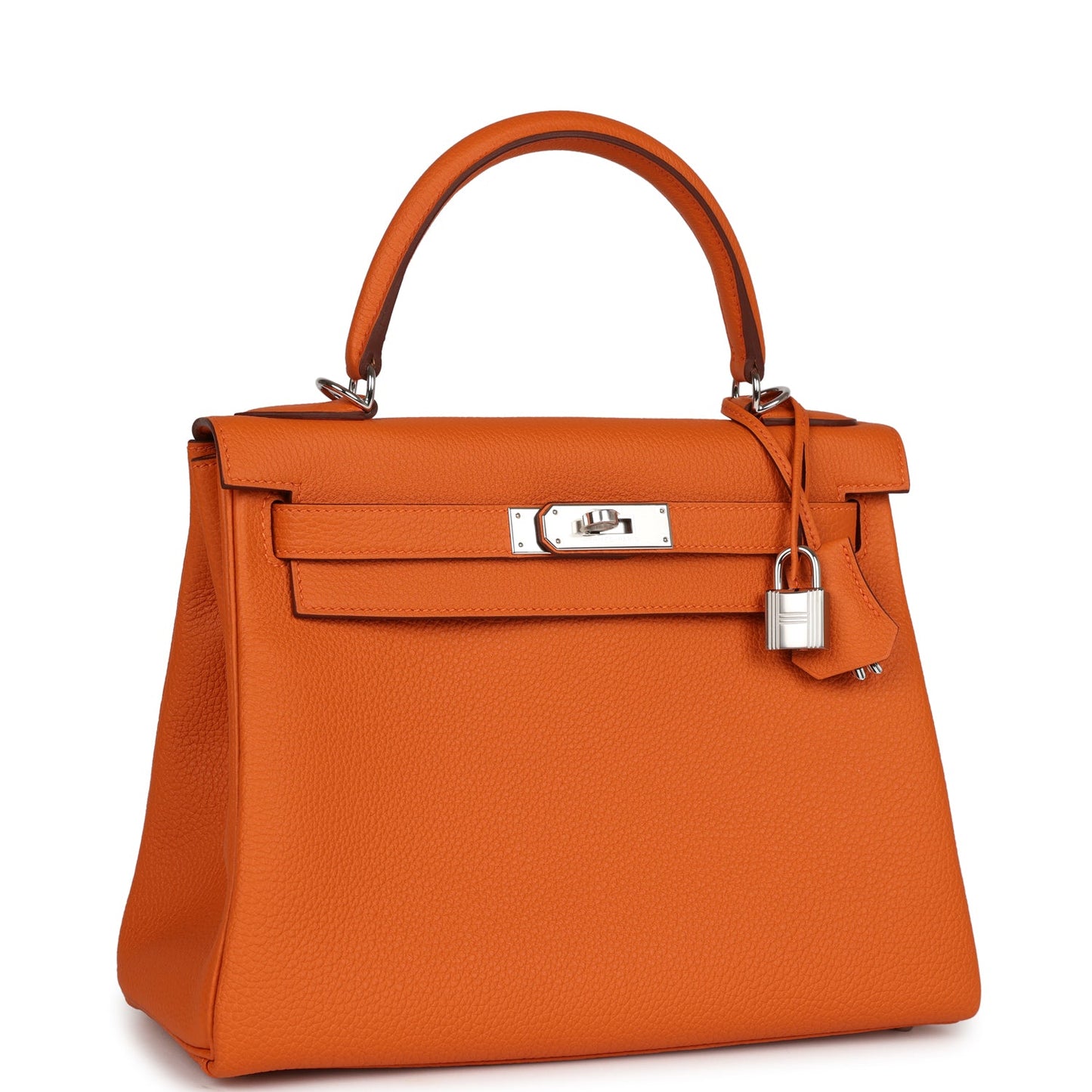 Hermes Kelly Retourne 28 Orange Togo Palladium Hardware