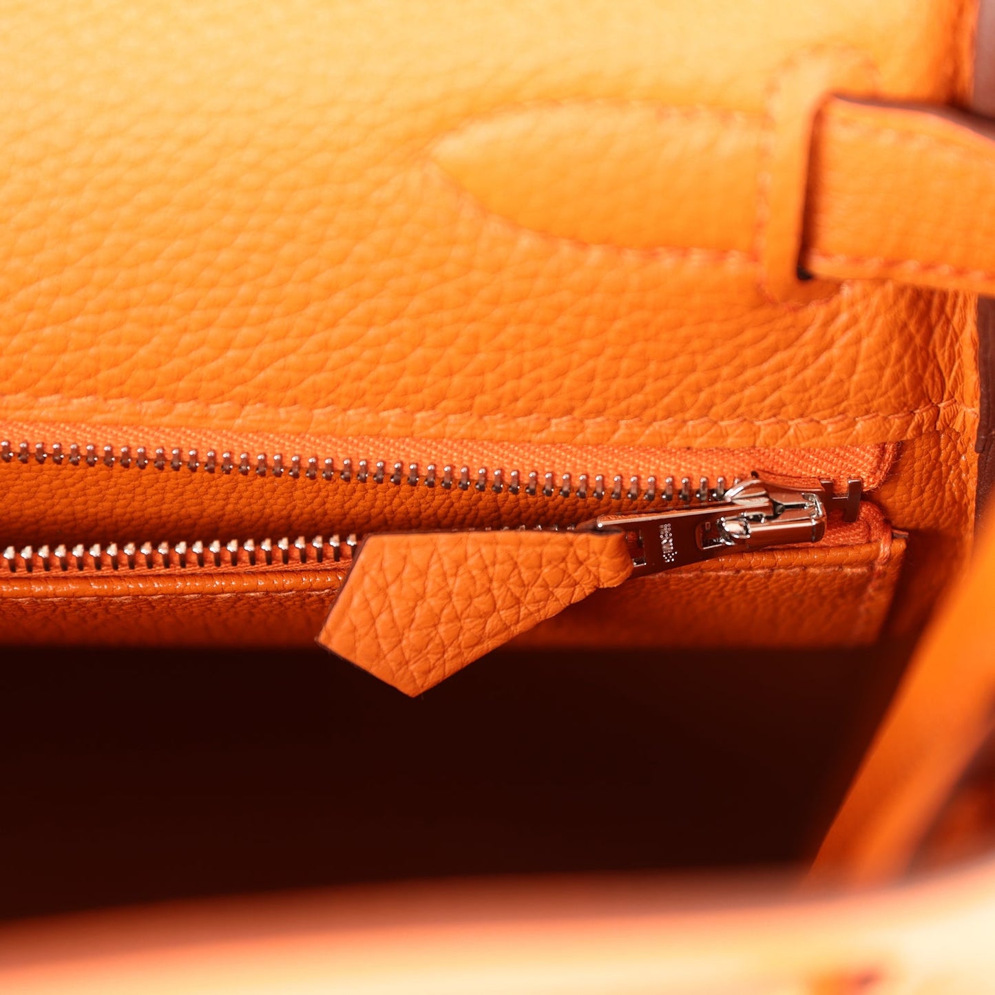 Hermes Kelly Retourne 28 Orange Togo Palladium Hardware