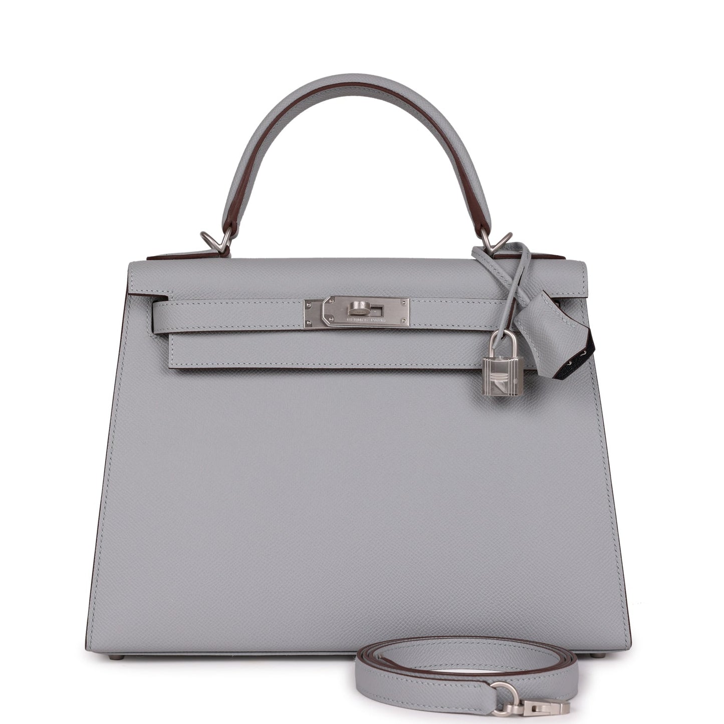 Hermes Kelly Sellier 28 Bleu Glacier Verso Epsom Brushed Palladium Hardware