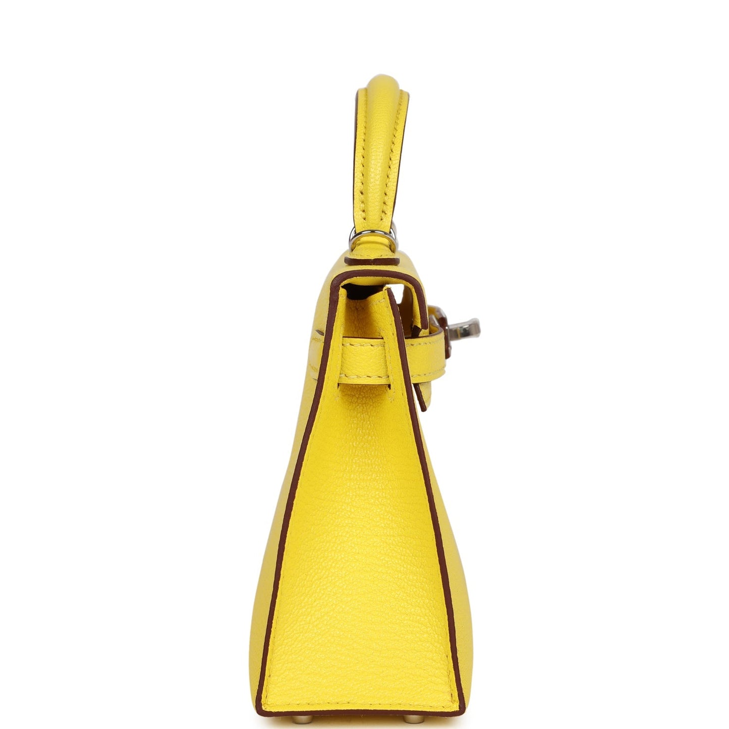 Hermes Kelly Sellier 20 Jaune Citron Chevre Palladium Hardware