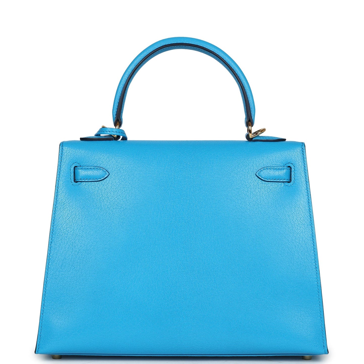 Hermes Kelly Sellier 25 Bleu Frida Chevre Gold Hardware