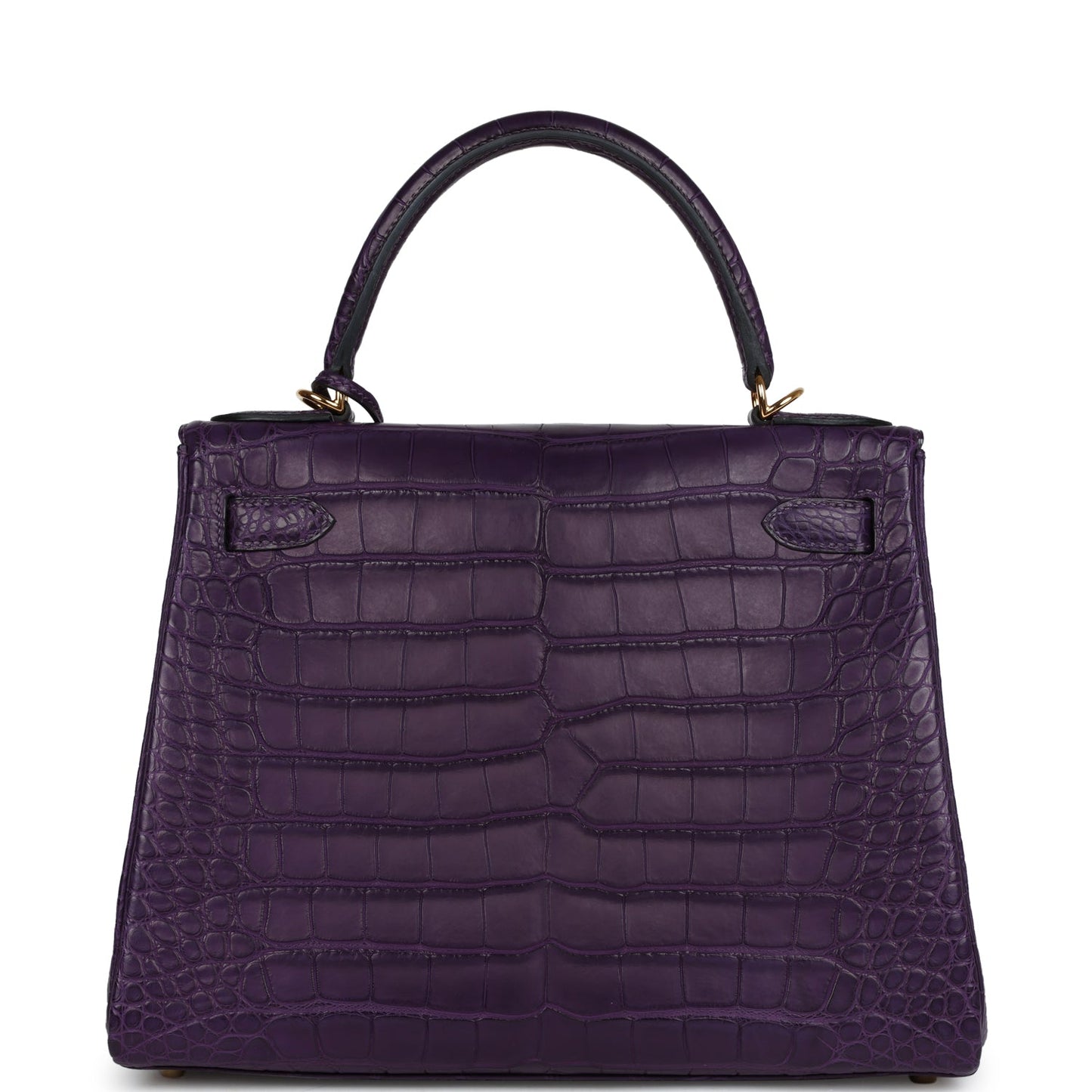 Hermes Kelly Retourne 28 Amethyst Matte Alligator Gold Hardware