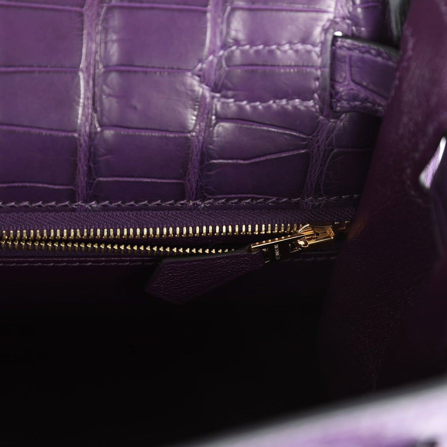 Hermes Kelly Retourne 28 Amethyst Matte Alligator Gold Hardware