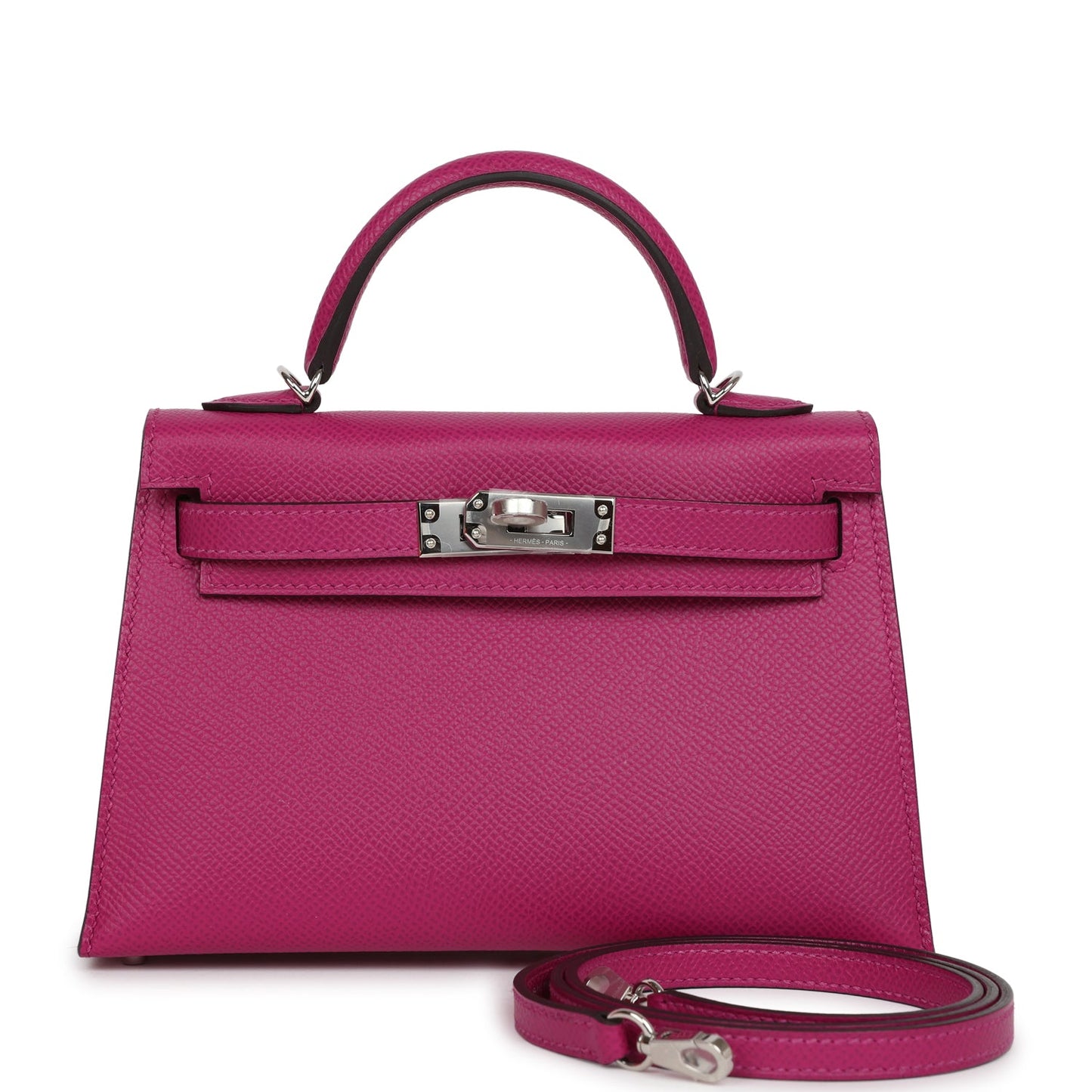 Hermes Special Order (HSS) Kelly Sellier 20 Rose Pourpre Verso Epsom Palladium Hardware