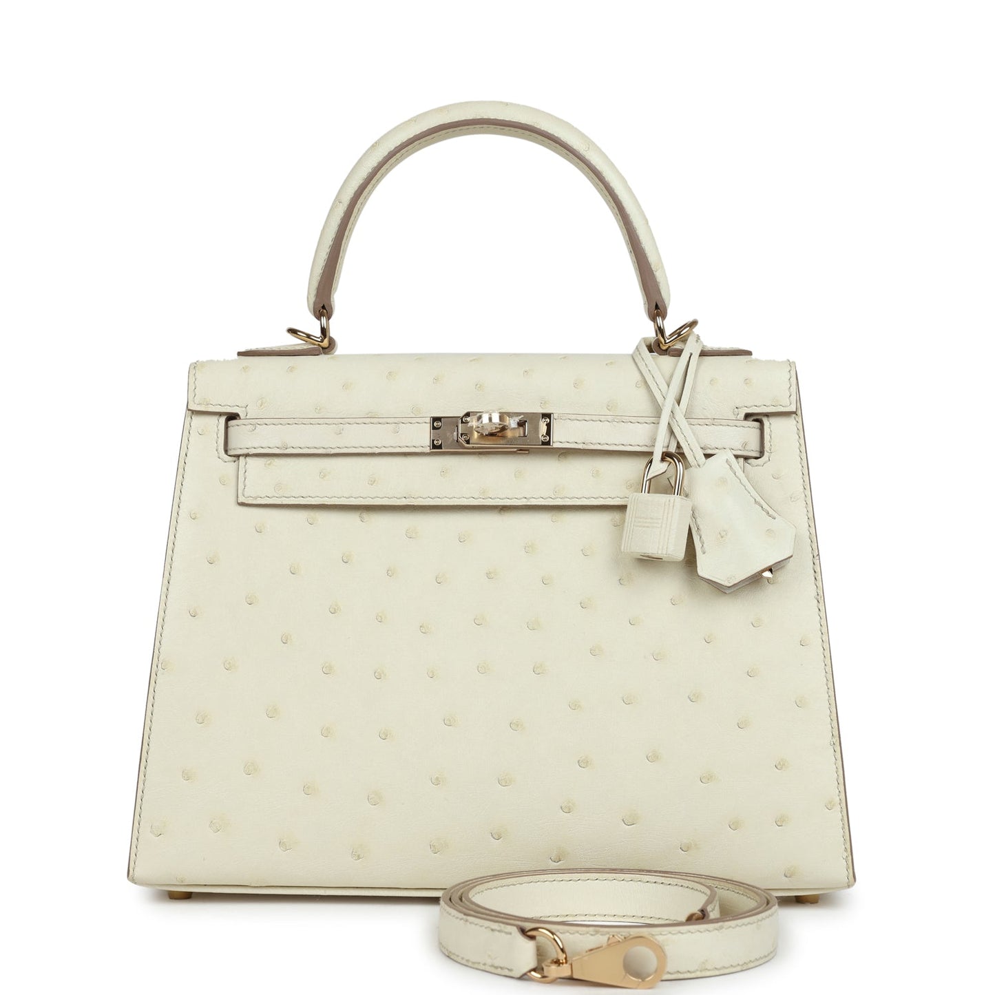 Hermes Kelly Sellier 25 Nata Verso Ostrich Permabrass Hardware