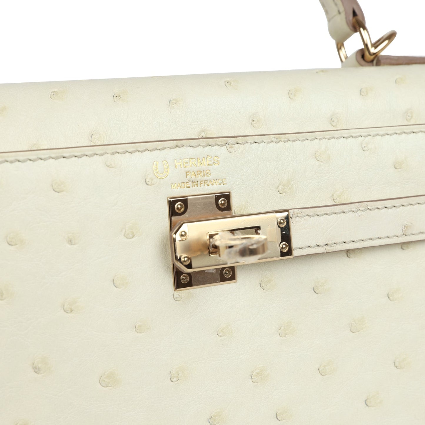 Hermes Kelly Sellier 25 Nata Verso Ostrich Permabrass Hardware