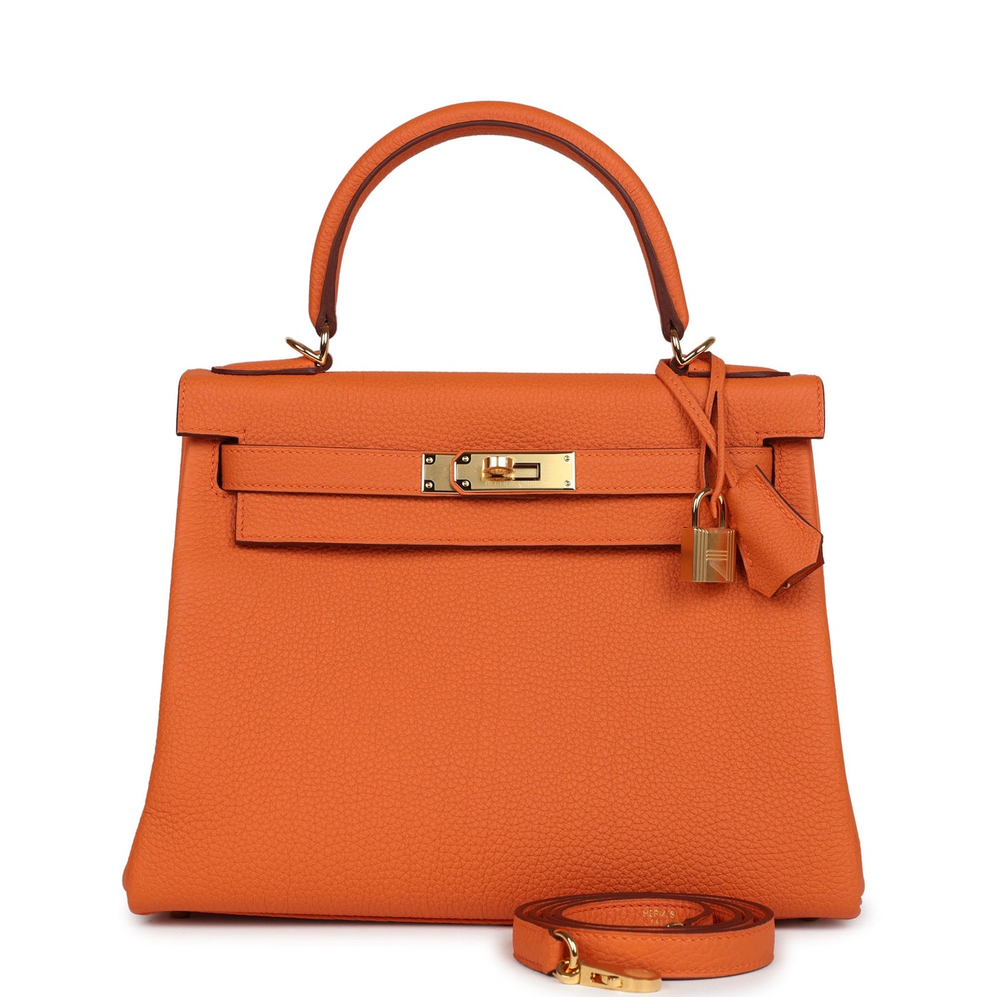 Hermes Kelly Retourne 28 Orange Togo Gold Hardware