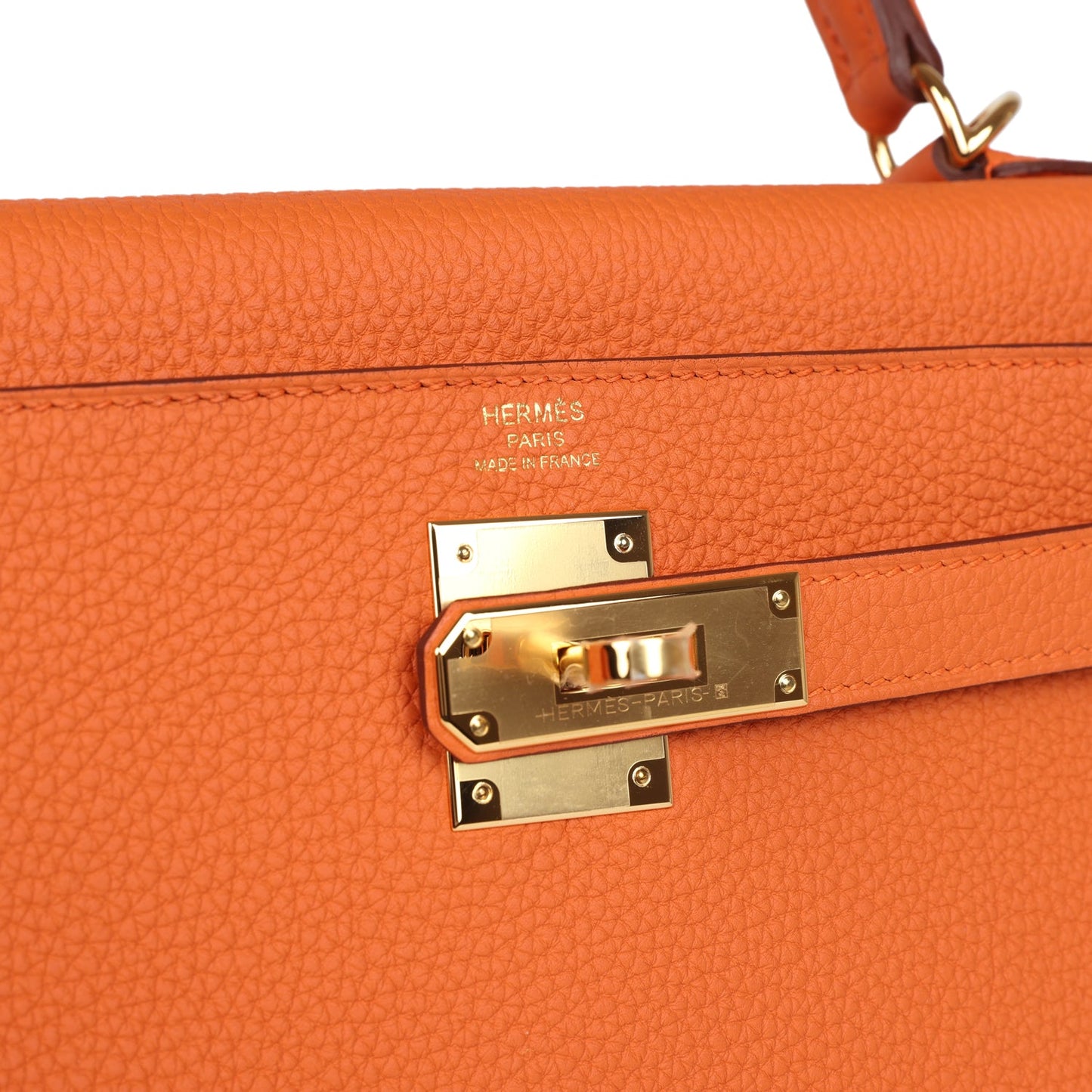 Hermes Kelly Retourne 28 Orange Togo Gold Hardware