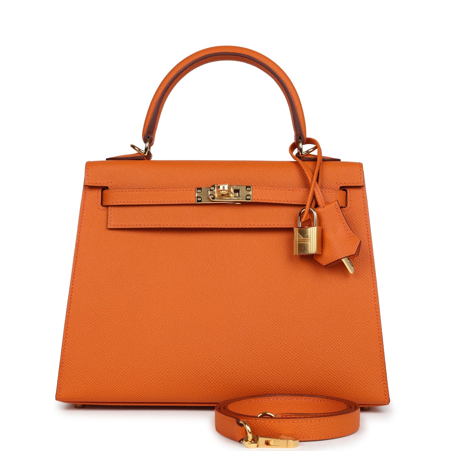 Hermes Kelly Sellier 25 Orange Epsom Gold Hardware