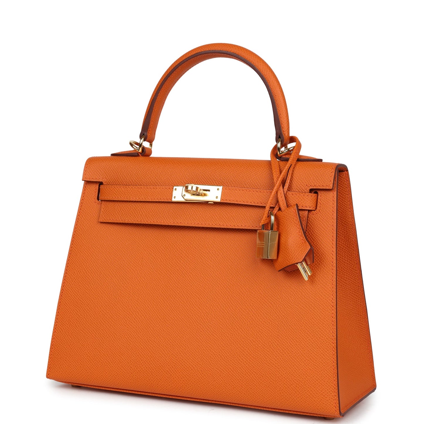 Hermes Kelly Sellier 25 Orange Epsom Gold Hardware