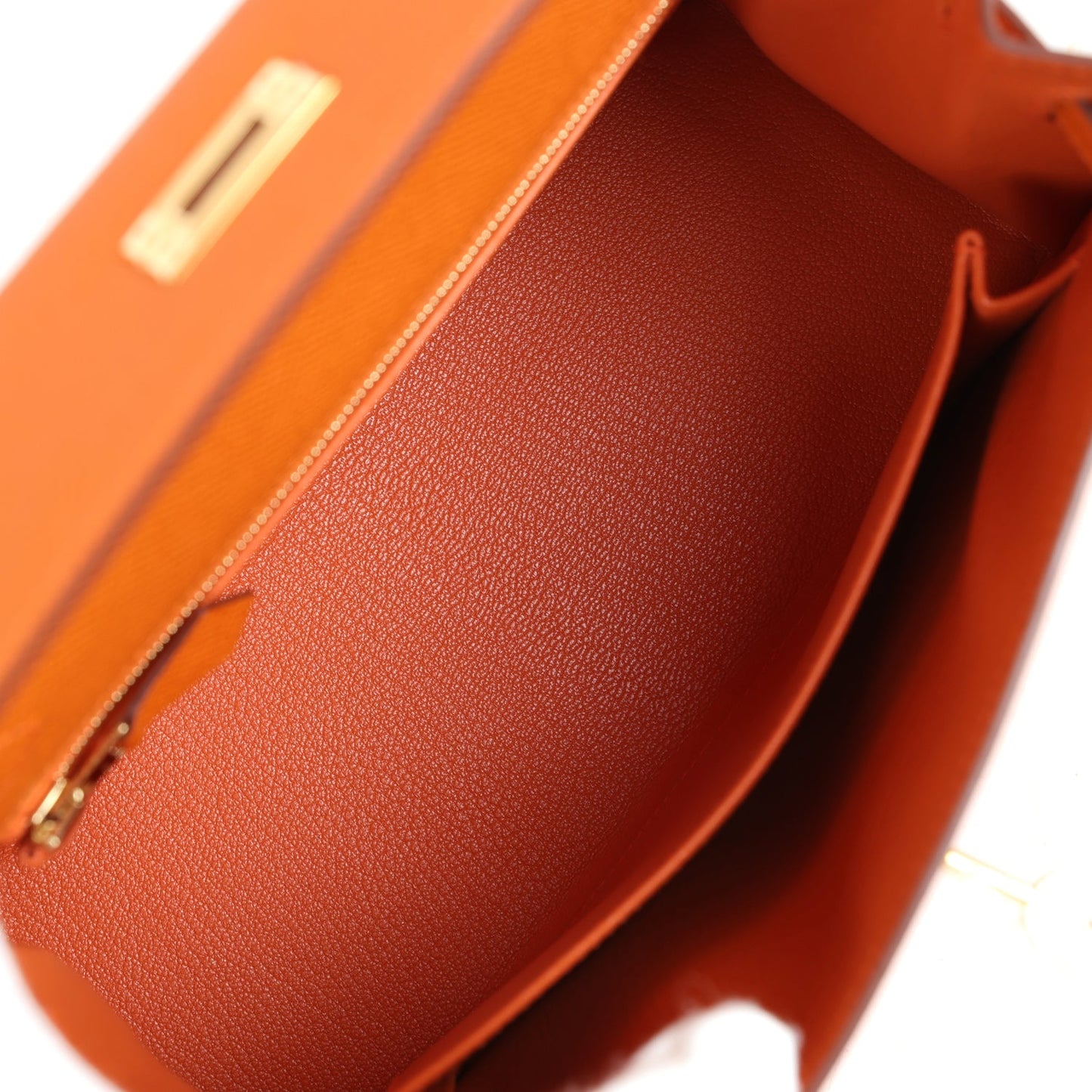 Hermes Kelly Sellier 25 Orange Epsom Gold Hardware