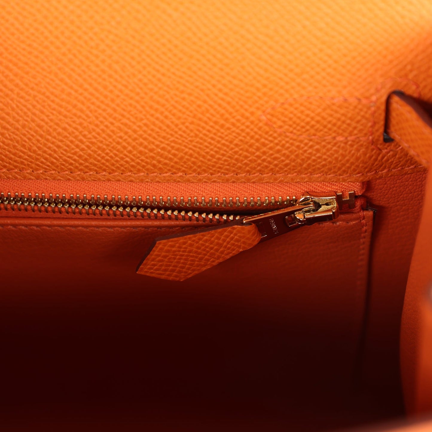 Hermes Kelly Sellier 25 Orange Epsom Gold Hardware