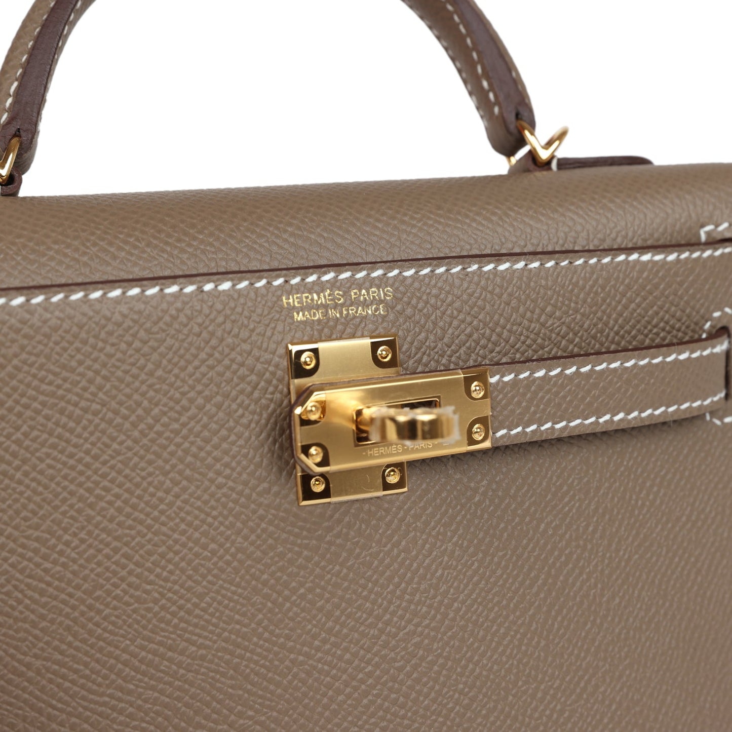 Hermes Kelly Sellier 20 Etoupe Epsom Gold Hardware