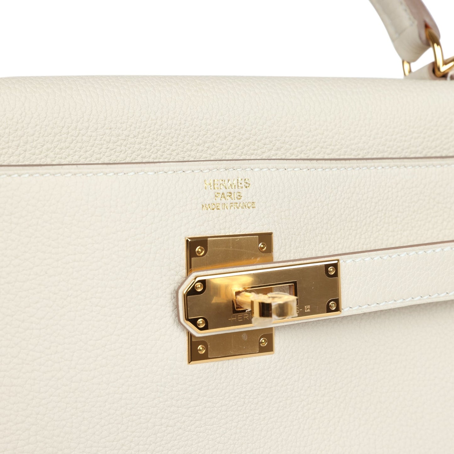 Hermes Kelly Retourne 32 Craie Togo Gold Hardware