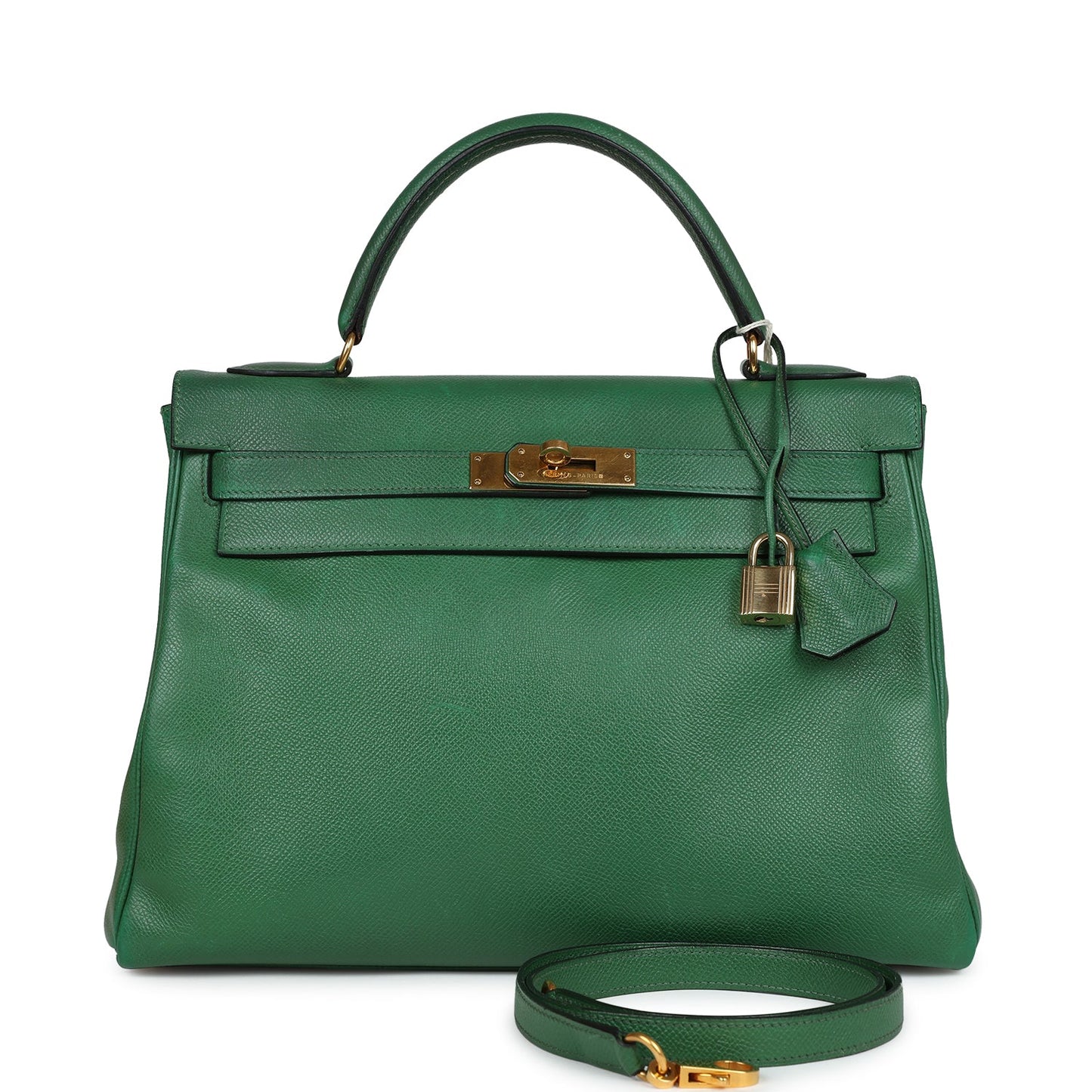 Hermes Kelly Retourne 32 Vert Bengale Courchevel Gold Hardware