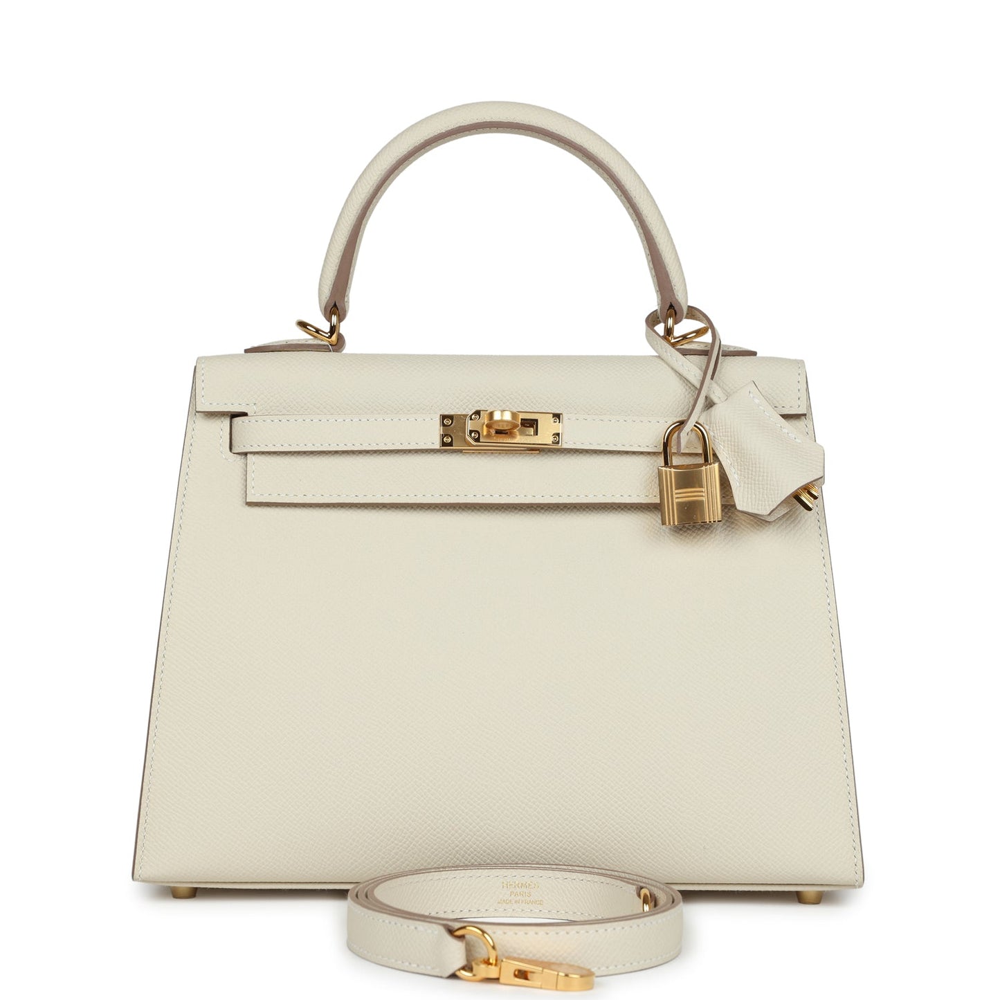 Hermes Kelly Sellier 25 Craie Epsom Gold Hardware