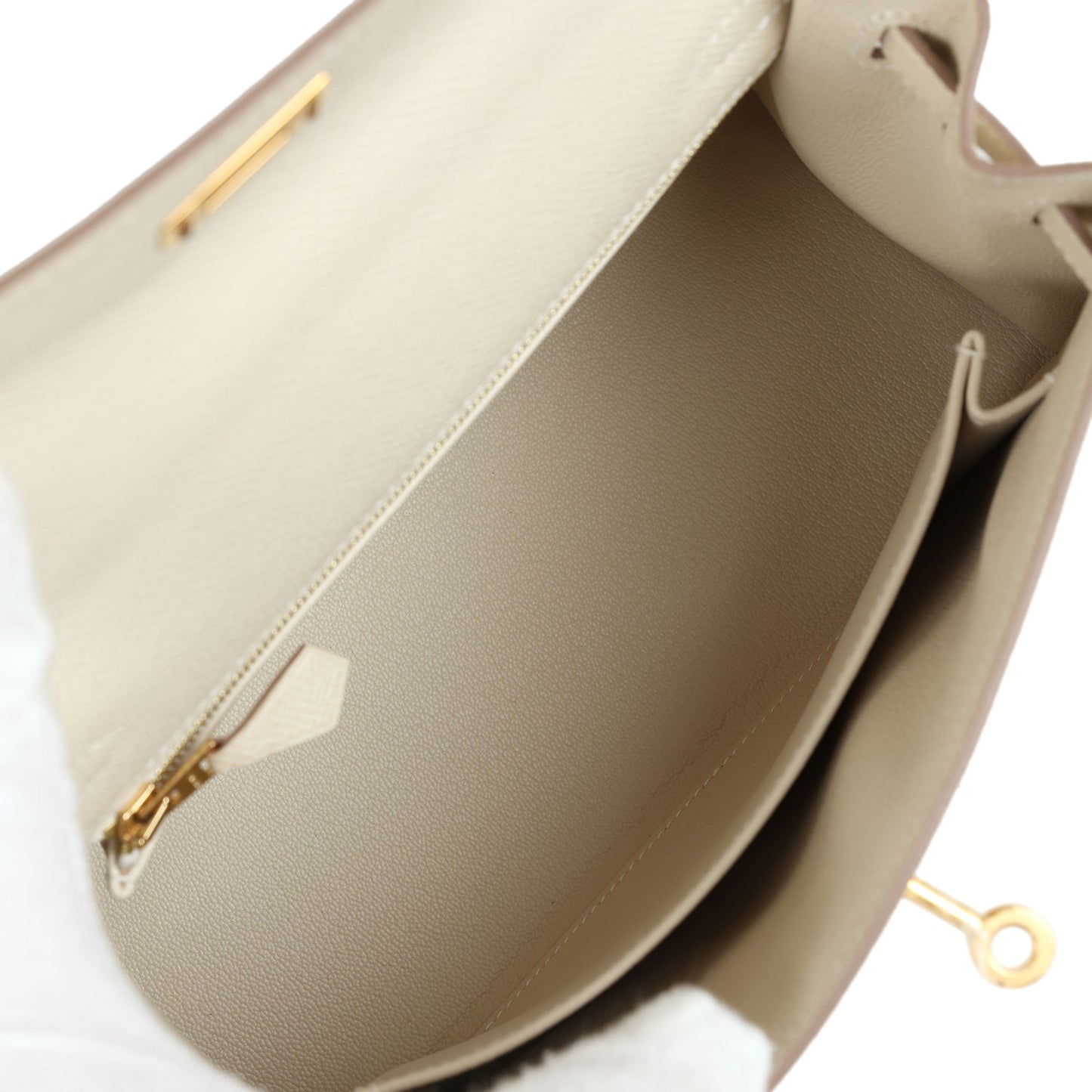 Hermes Kelly Sellier 25 Craie Epsom Gold Hardware