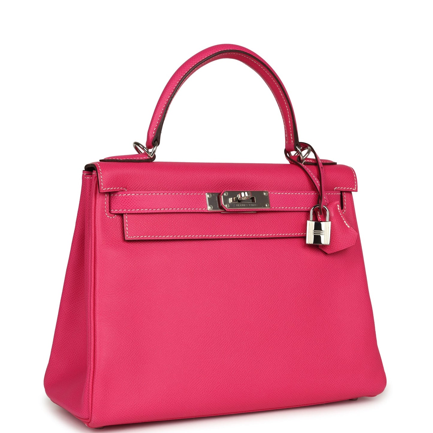 Hermes Kelly Retourne 28 Rose Tyrien Candy Epsom Palladium Hardware