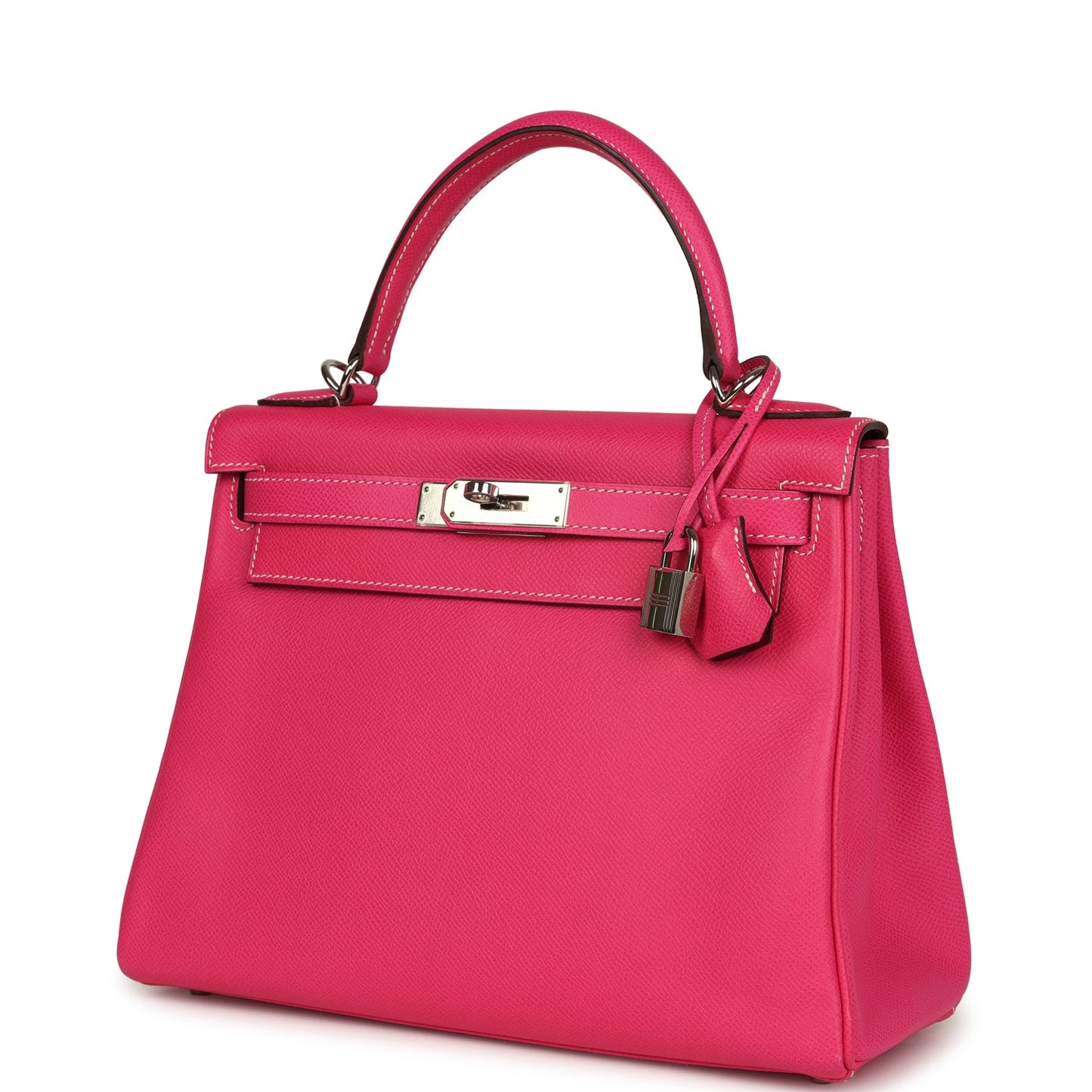 Hermes Kelly Retourne 28 Rose Tyrien Candy Epsom Palladium Hardware