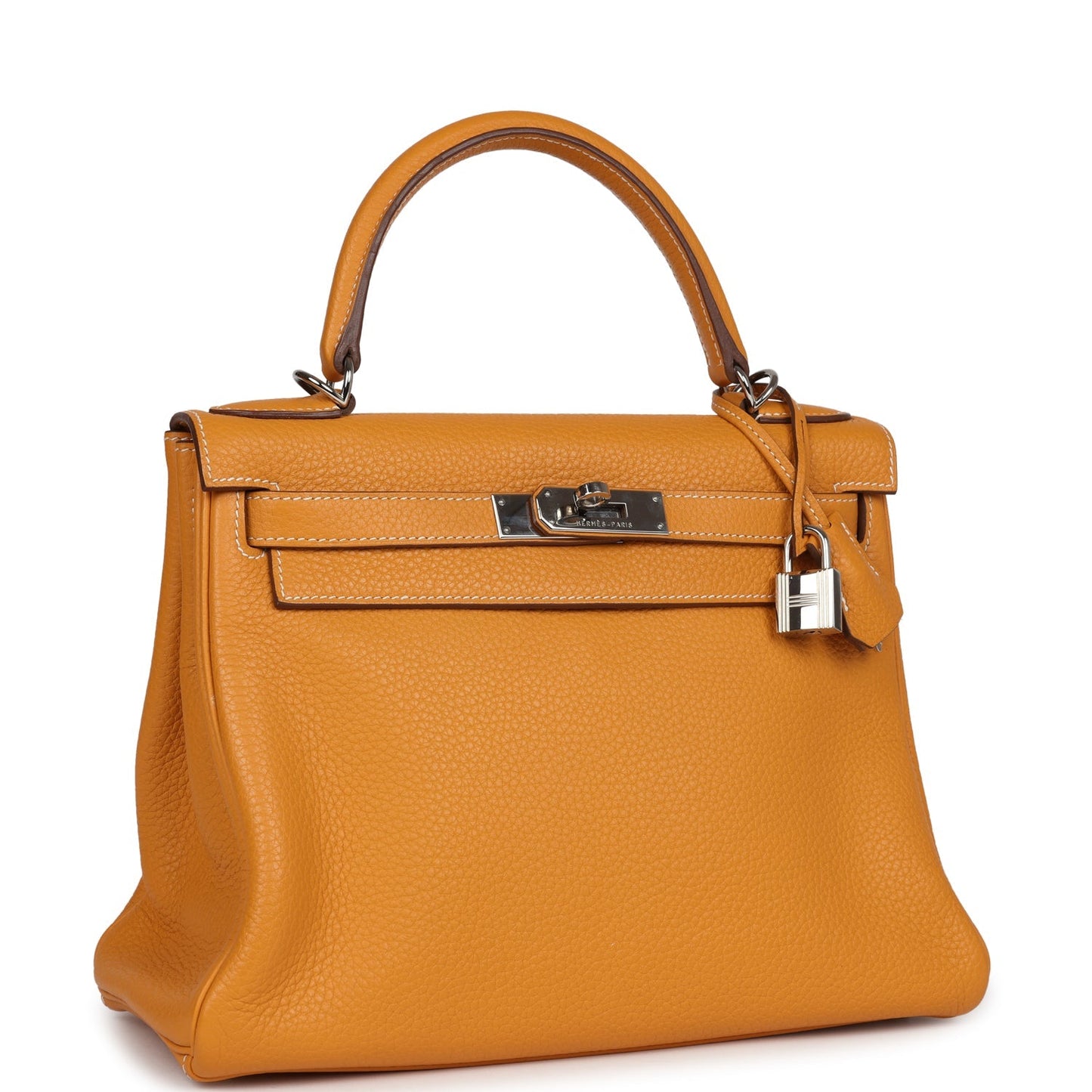 Hermes Kelly Retourne 28 Moutarde Clemence Palladium Hardware