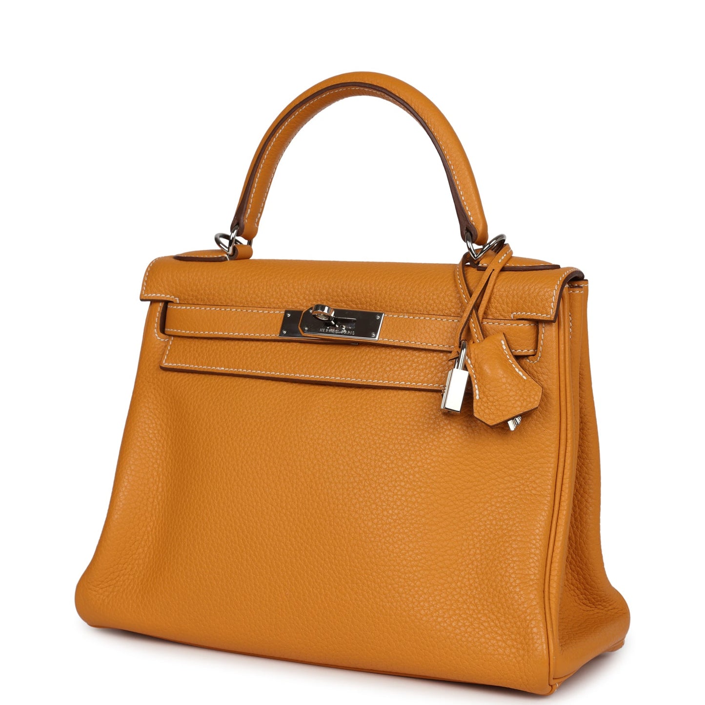 Hermes Kelly Retourne 28 Moutarde Clemence Palladium Hardware