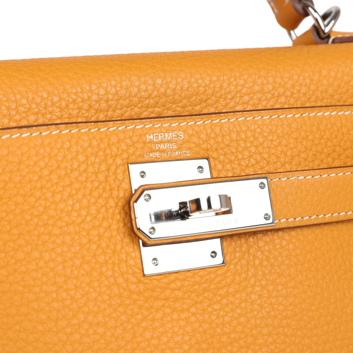 Hermes Kelly Retourne 28 Moutarde Clemence Palladium Hardware