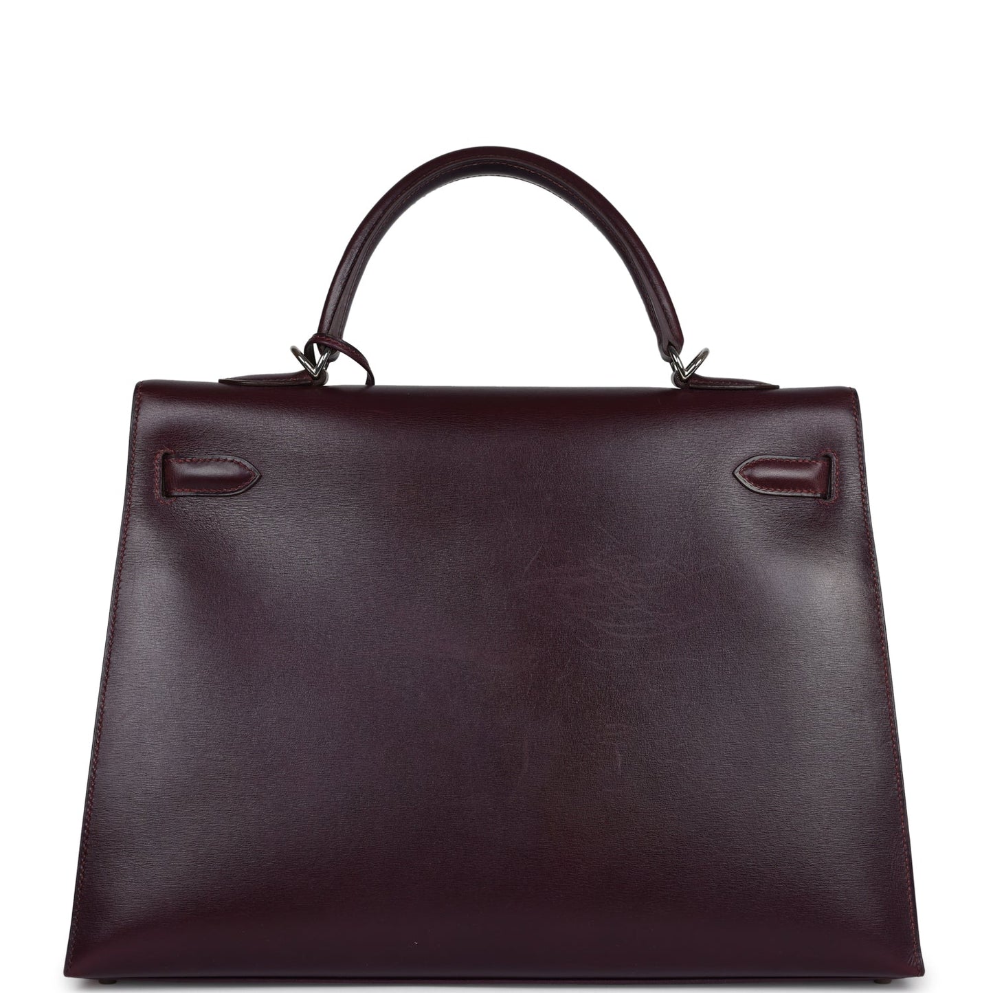 Hermes Kelly Sellier 35 Raisin Box Palladium Hardware