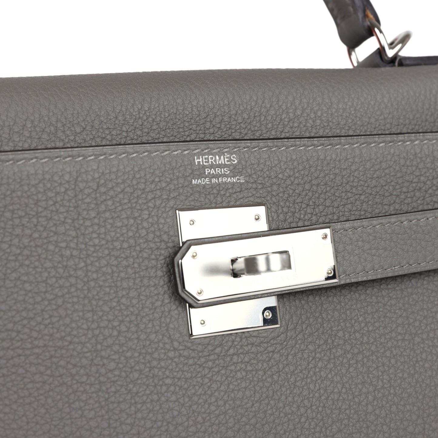 Hermes Kelly Retourne 28 Gris Meyer Togo Palladium Hardware