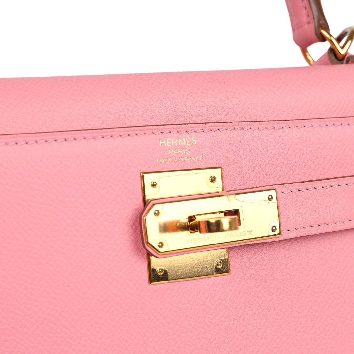 Hermes Kelly Sellier 28 Rose Confetti Epsom Gold Hardware