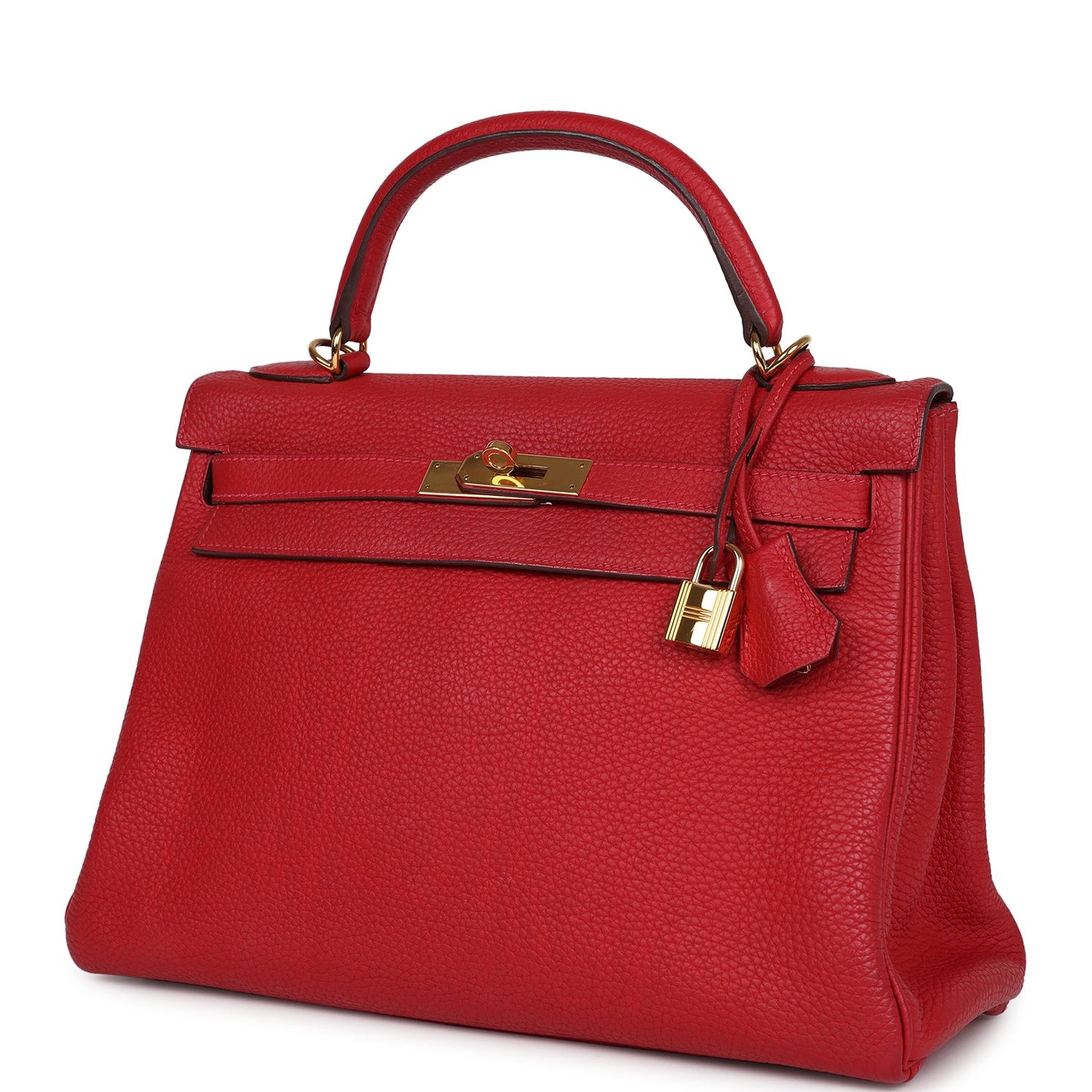 Hermes Kelly Retourne 32 Vermillion Clemence Gold Hardware