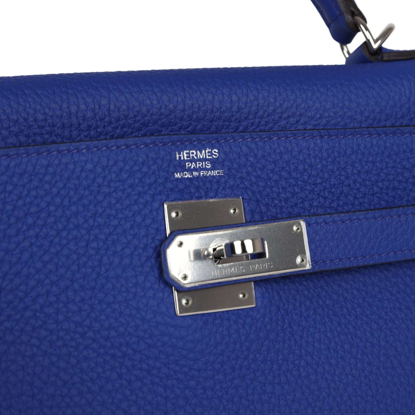 Hermes Kelly Retourne 32 Bleu Electric Togo Palladium Hardware