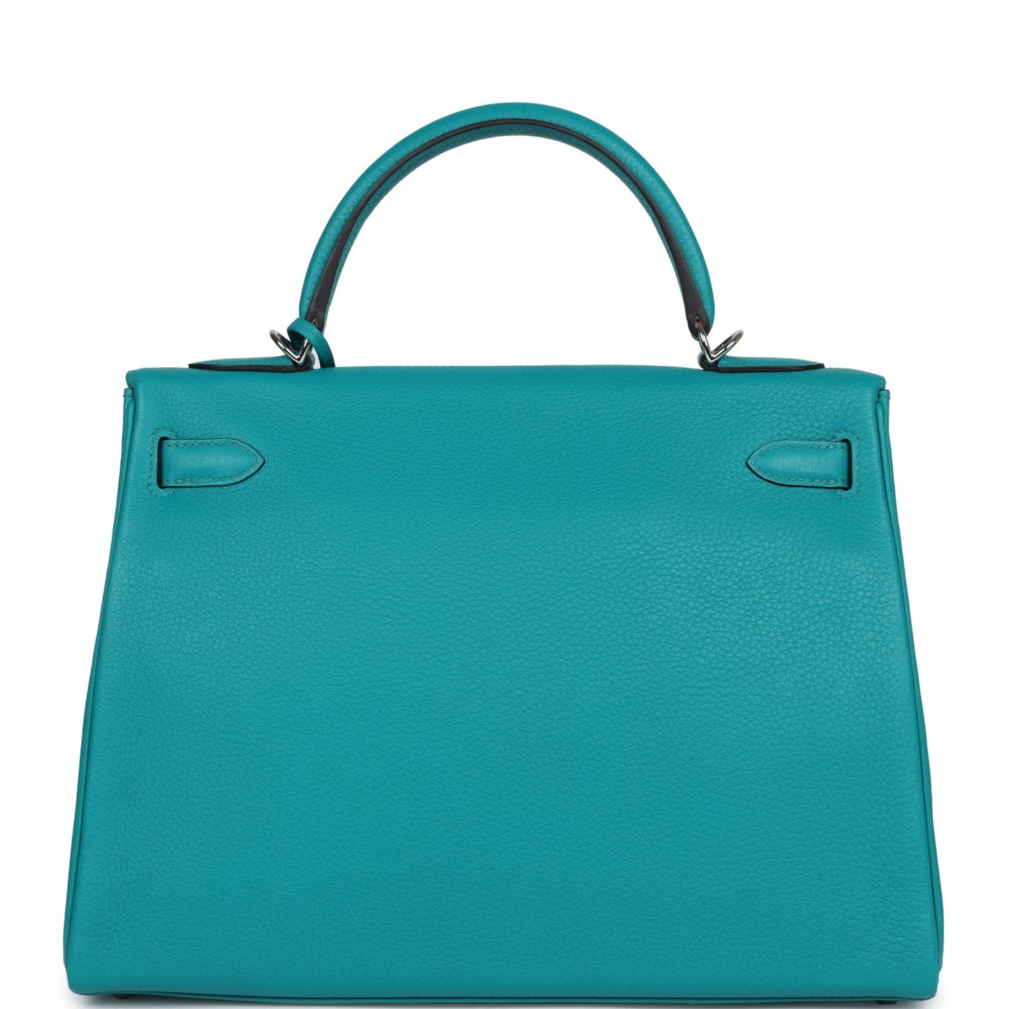 Hermes Kelly Retourne 32 Bleu Paon Clemence Palladium Hardware