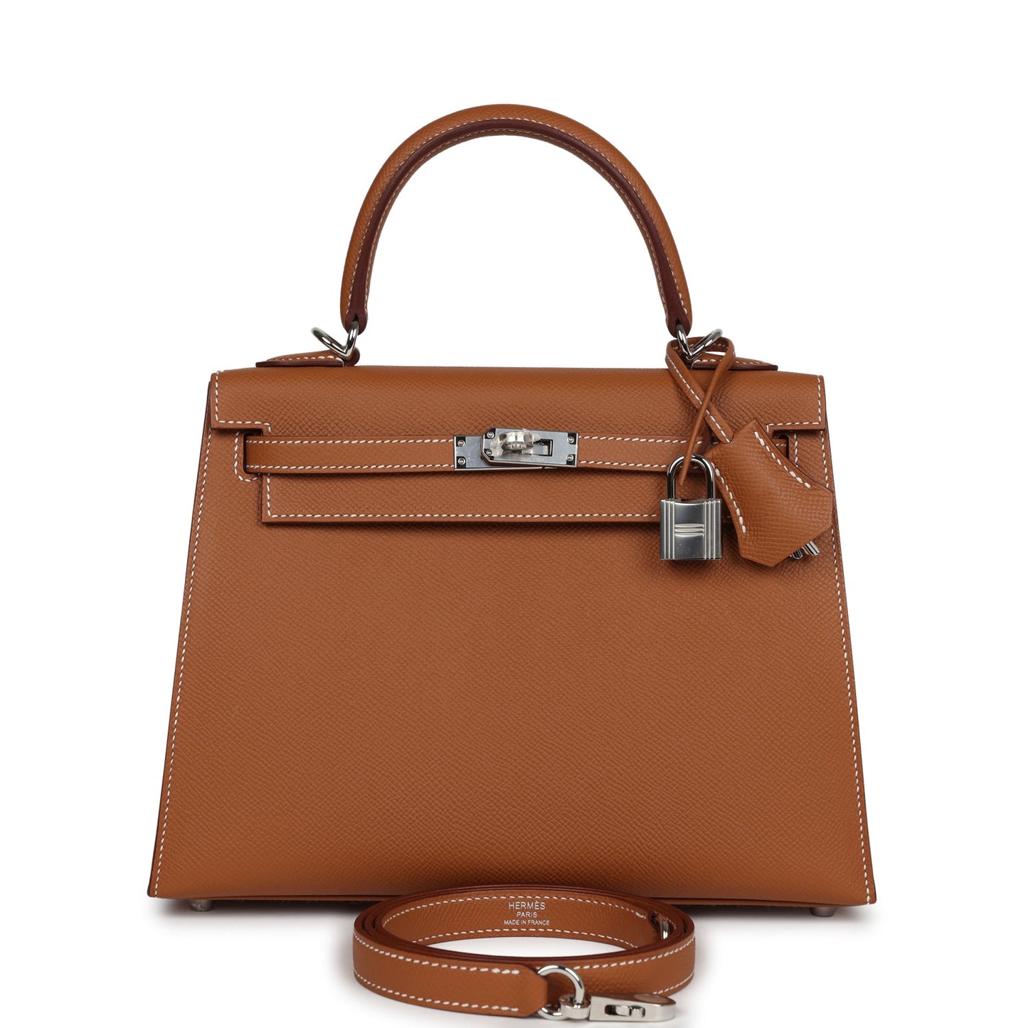 Hermes Kelly Sellier 25 Gold Epsom Palladium Hardware