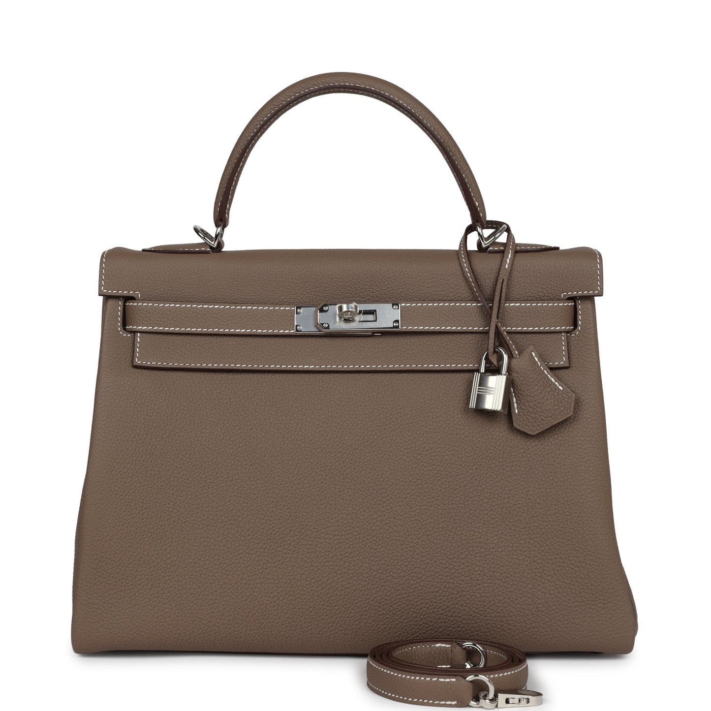 Hermes Kelly Retourne 32 Etoupe Togo Palladium Hardware