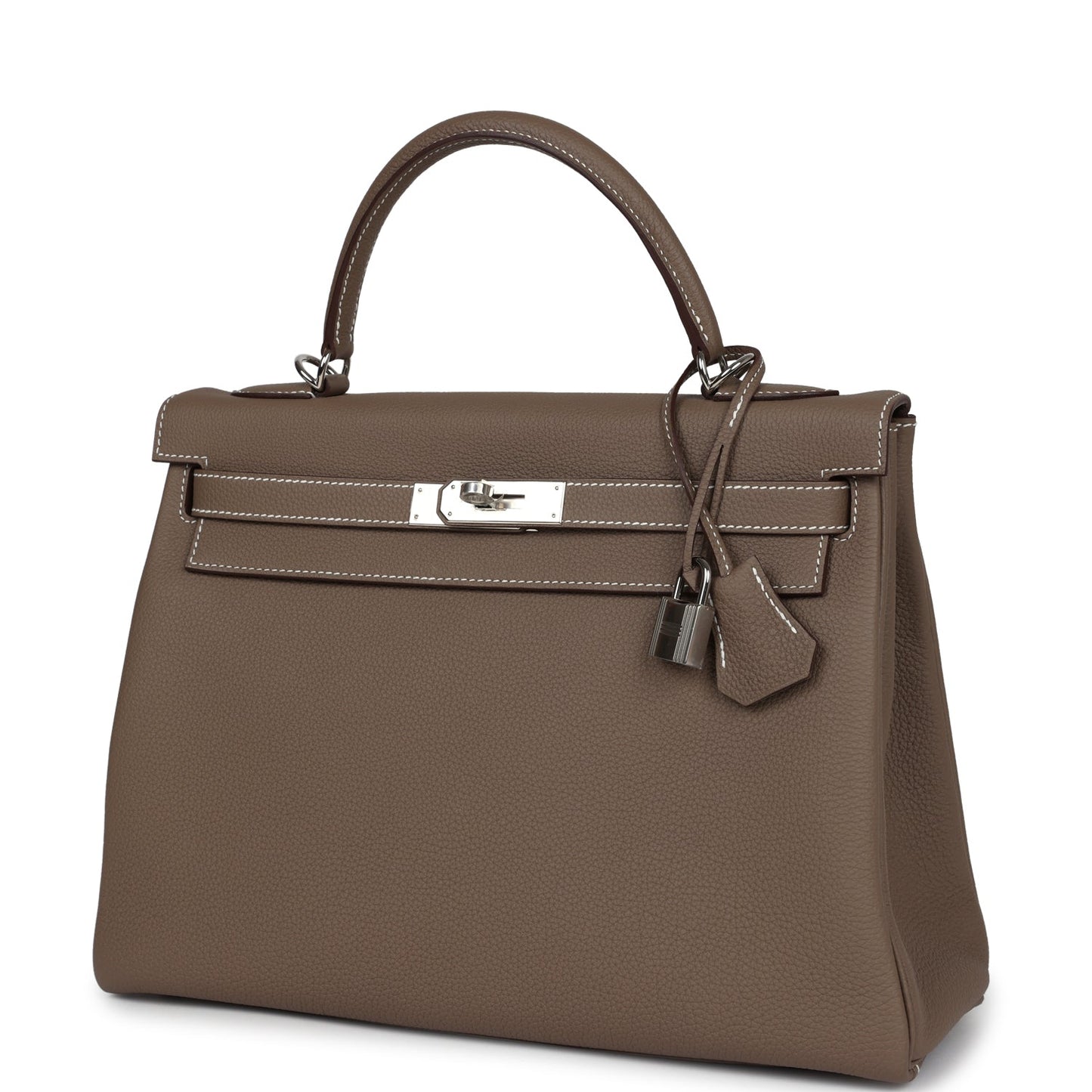 Hermes Kelly Retourne 32 Etoupe Togo Palladium Hardware