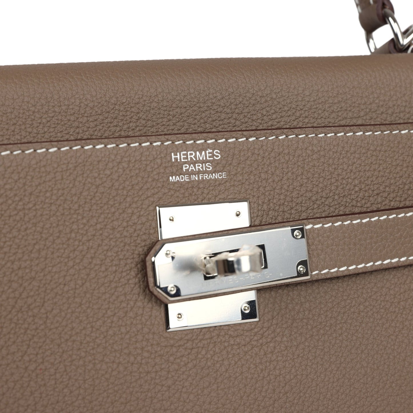 Hermes Kelly Retourne 32 Etoupe Togo Palladium Hardware