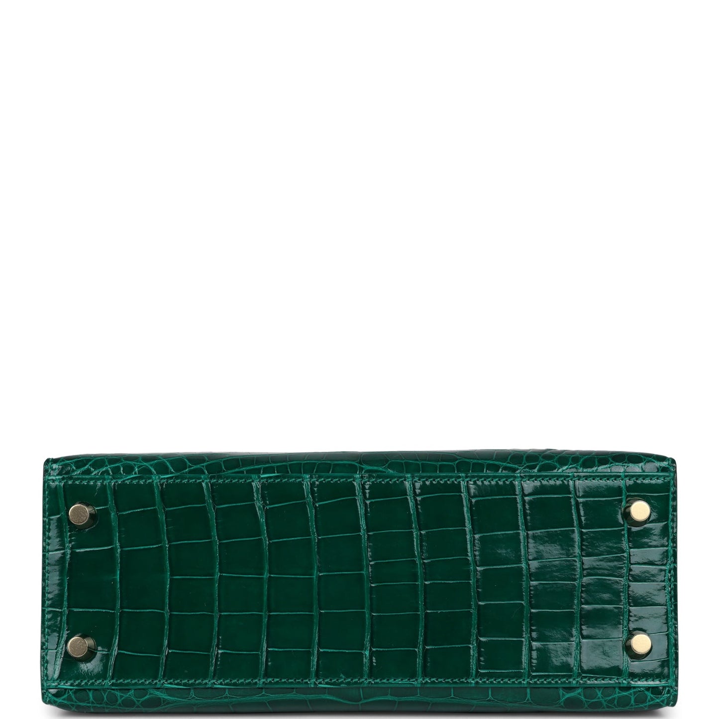 Hermes Kelly Sellier 25 Emerald Shiny Alligator Gold Hardware