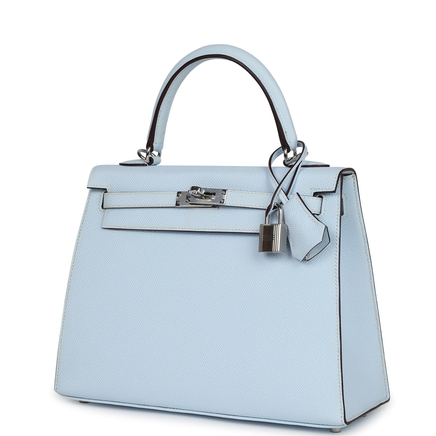 Hermes Kelly Sellier 25 Bleu Brume Epsom Palladium Hardware