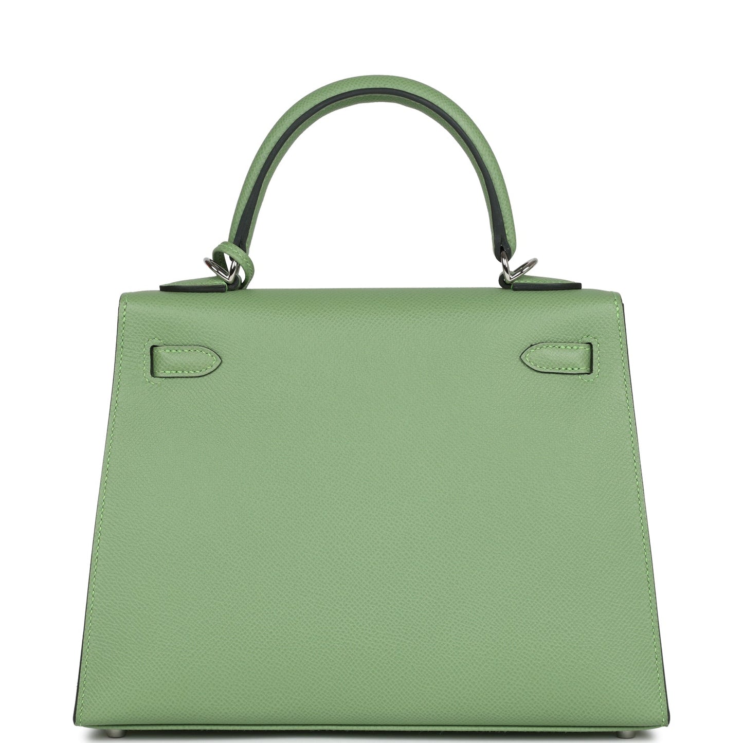 Hermes Kelly Sellier 25 Vert Criquet Verso Epsom Palladium Hardware