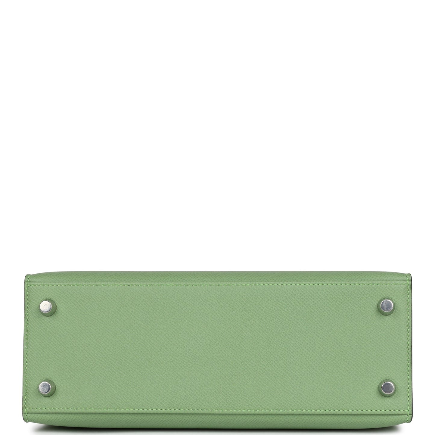 Hermes Kelly Sellier 25 Vert Criquet Verso Epsom Palladium Hardware