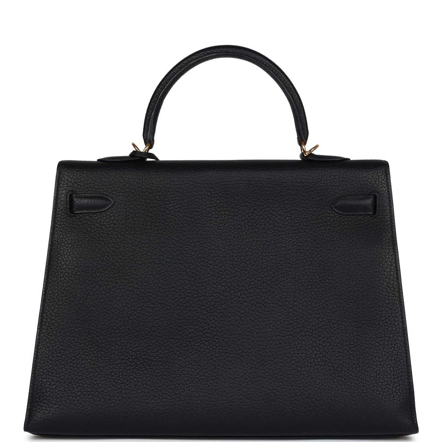 Hermes Kelly Sellier 35 Black Fjord Gold Hardware