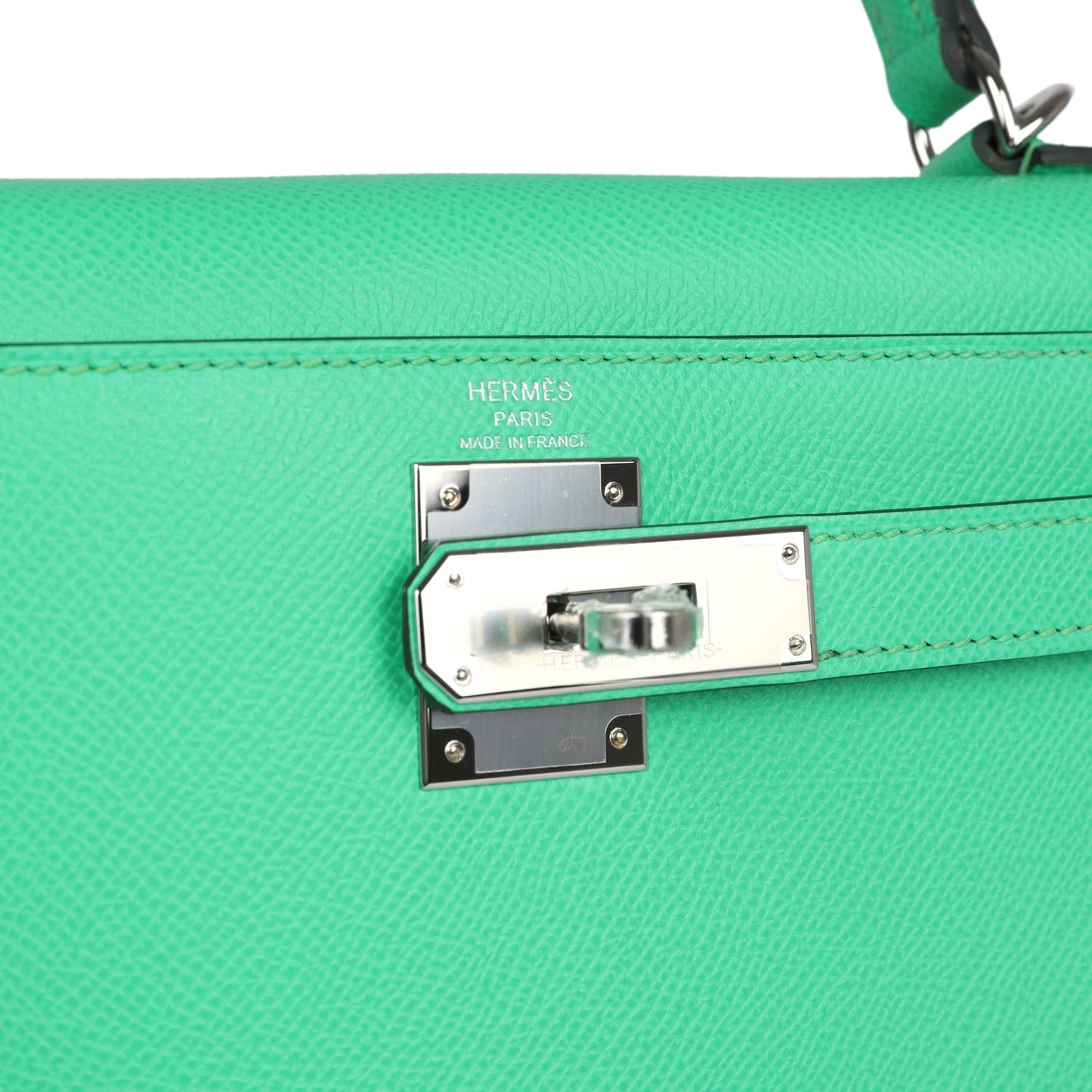 Hermes Kelly Sellier 28 Vert Comics Epsom Palladium Hardware