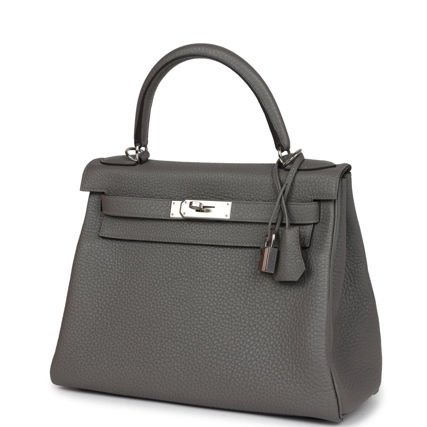 Hermes Kelly Retourne 28 Gris Meyer Clemence Palladium Hardware