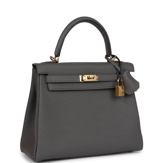 Hermes Kelly Retourne 25 Etain Togo Gold Hardware